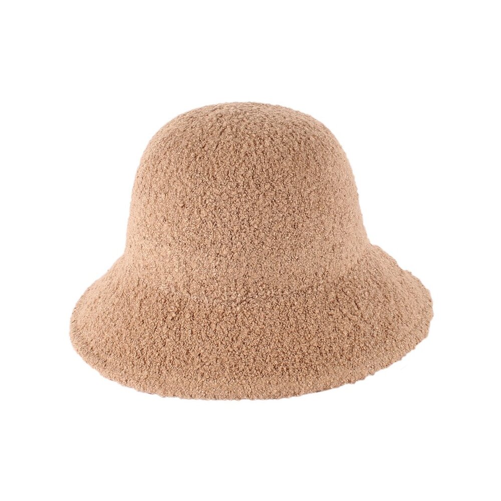 Jeanne Simmons Women Soft Bucket Hat Shaggy Fisherman Tan Beige Retro 90s Warm